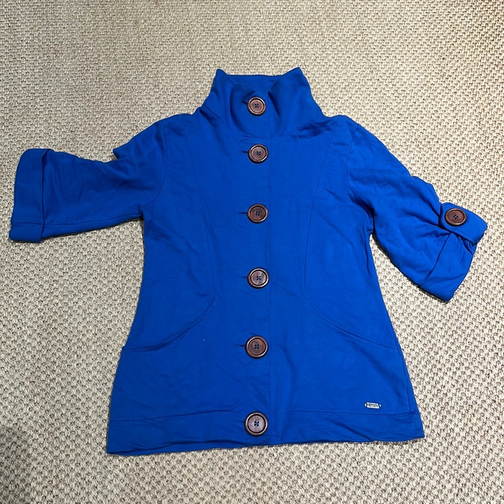 Royal Blue High Neck 3/4 Sleeve